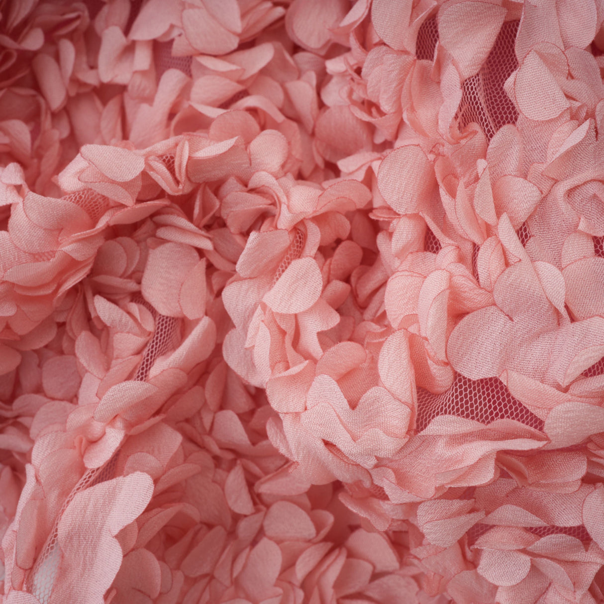 Aurohaya Rachel Pink 3D Petal Tulle Mini Dress
