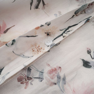 Aurohaya Héloïse White Floral Print Summer Midi Dress