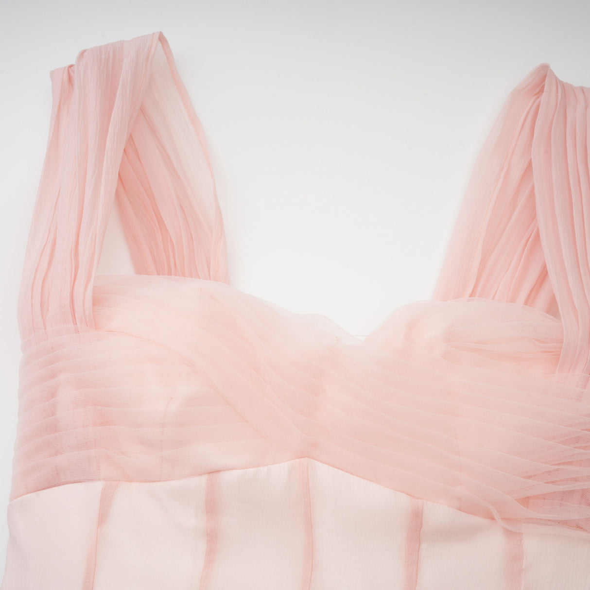 Aurohaya Érasme Pink Flounced Midi Dress