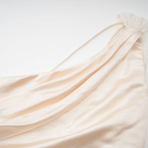 Aurohaya Thérèse neutral scarf-design satin maxi dress