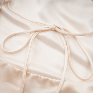 Aurohaya Thérèse neutral scarf-design satin maxi dress