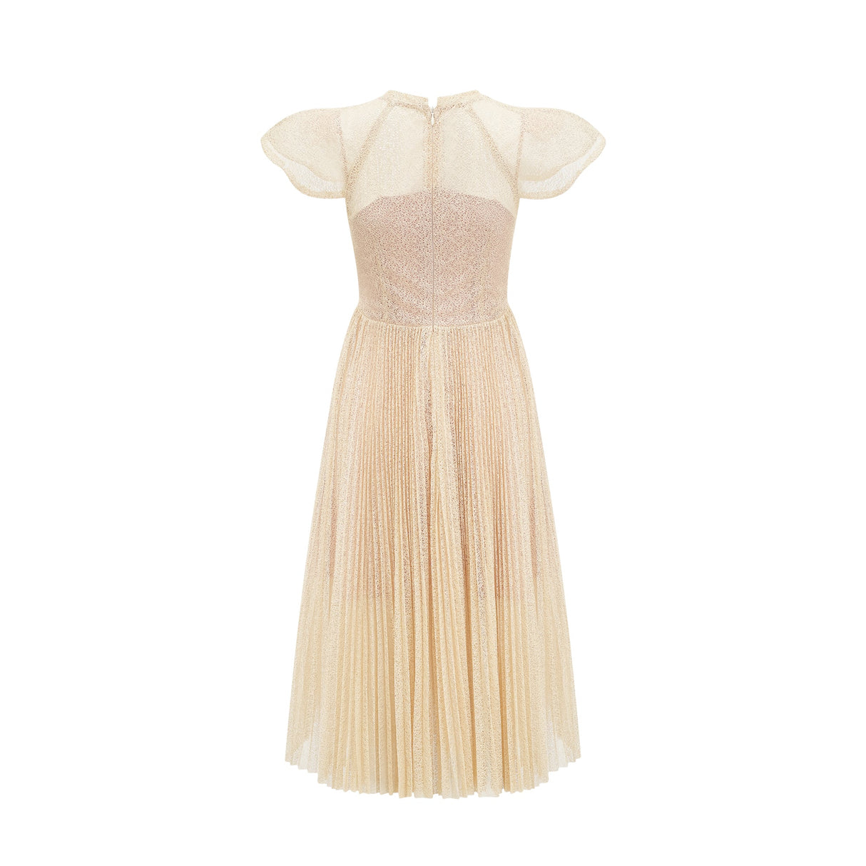 Aurohaya Nerissa embroidered pleated midi dress