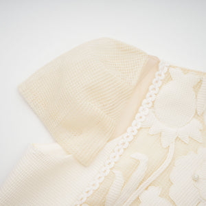 Aurohaya Maelle White Flower Embroidered Maxi Dress