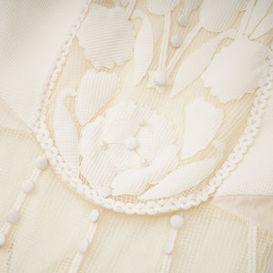 Aurohaya Maelle White Flower Embroidered Maxi Dress