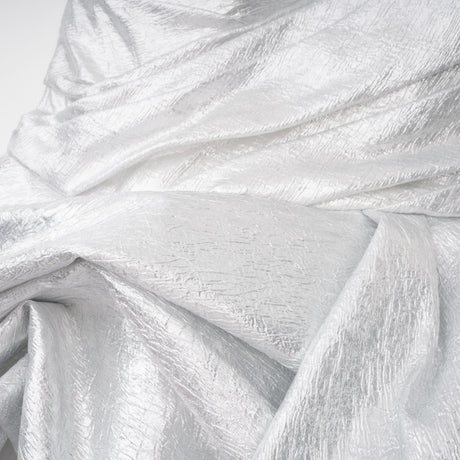 Aurohaya Adina Silver Glossy Asymmetrical Ruched Gown