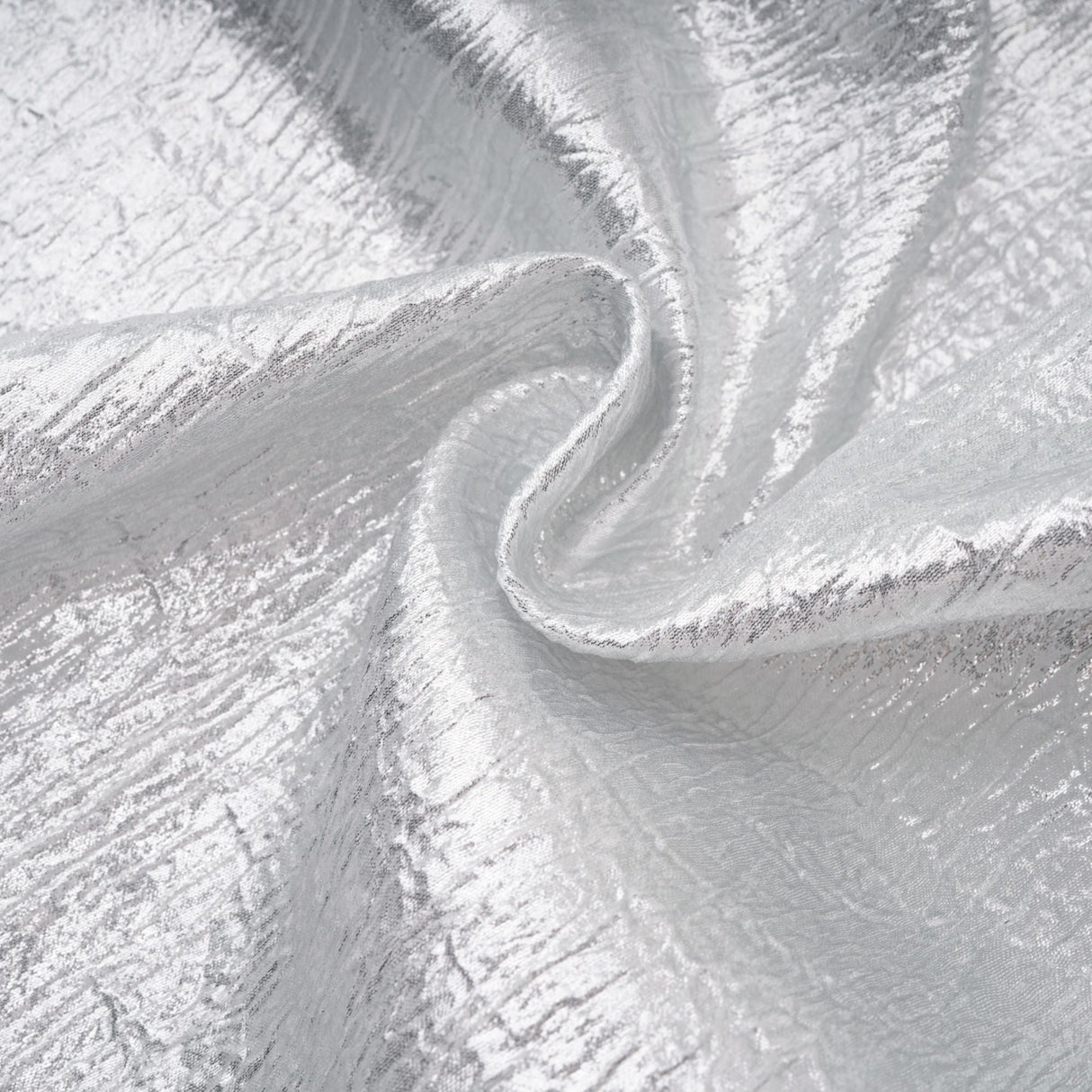 Aurohaya Adina Silver Glossy Asymmetrical Ruched Gown