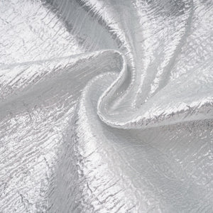 Aurohaya Adina Silver Glossy Asymmetrical Ruched Gown