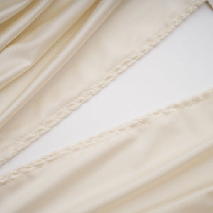 Aurohaya Vilhelmiina Cream White Halterneck Shirred Maxi Dress