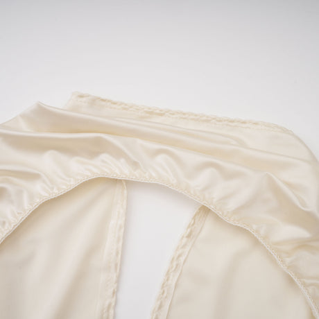 Aurohaya Vilhelmiina Cream White Halterneck Shirred Maxi Dress