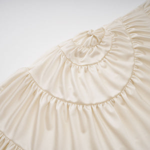 Aurohaya Vilhelmiina Cream White Halterneck Shirred Maxi Dress