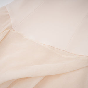 Aurohaya Aria White Asymmetrical Shawl & Tulle Panel Dress Set