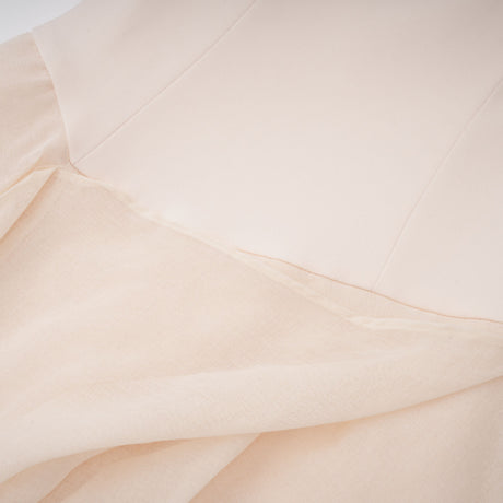 Aurohaya Aria White Asymmetrical Shawl & Tulle Panel Dress Set