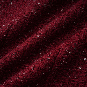 Aurohaya Ancora Red Embellished Tweed Mini Dress