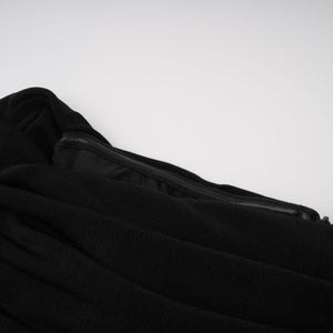 Aurohaya Anaïs Black Off Shoulder Polished Midi Dress