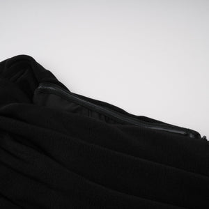 Aurohaya Ainara Black Off Shoulder Polished Midi Dress
