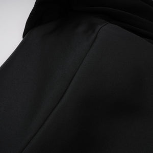 Aurohaya Ainara Black Off Shoulder Polished Midi Dress