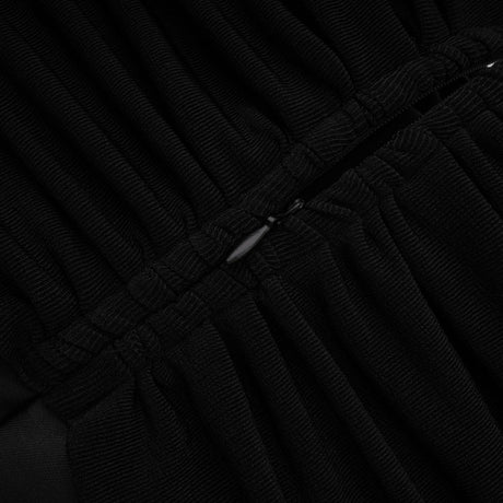 Aurohaya Anaïs Black Off Shoulder Polished Midi Dress