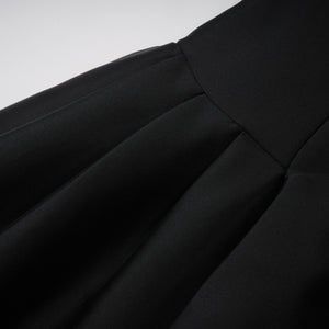 Aurohaya Ainara Black Off Shoulder Polished Midi Dress
