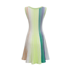 Aurohaya Amaryllis Green Sequin Striped Knit Mini Dress