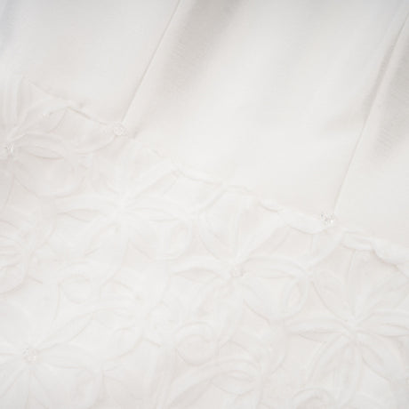 Aurohaya Dulcie White Floral Jacquard Shawl & Dress Set