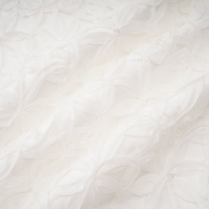 Aurohaya Dulcie White Floral Jacquard Shawl & Dress Set