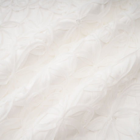 Aurohaya Dulcie White Floral Jacquard Shawl & Dress Set