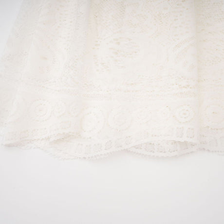 Aurohaya Phoebe white jacquard floral-lace pleated midi dress