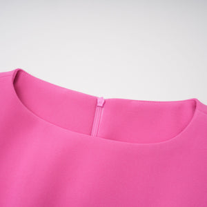 Aurohaya Fleurine Hot Pink Floral Appliqué Mini Dress