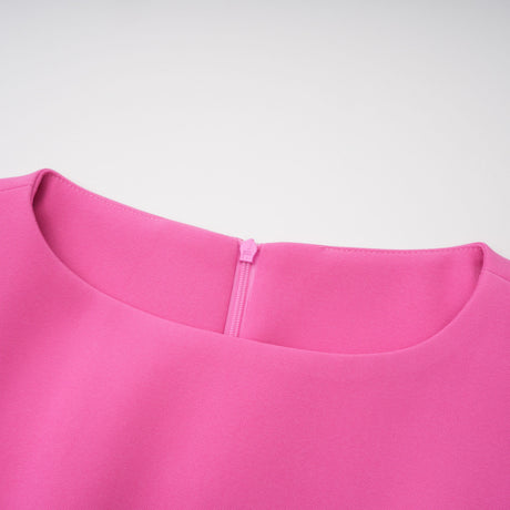 Aurohaya Fleurine Hot Pink Floral Appliqué Mini Dress