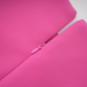 Aurohaya Fleurine Hot Pink Floral Appliqué Mini Dress