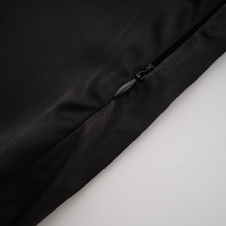 Aurohaya Raphaëlle Black Lace Panel Satin Maxi Dress
