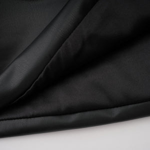 Aurohaya Agnes Black Ruched Leather Bodycon Mini Dress