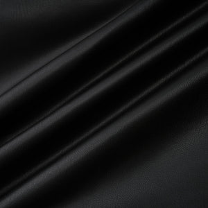 Aurohaya Agnes Black Ruched Leather Bodycon Mini Dress