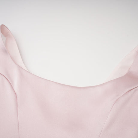 Aurohaya Fiona Pink Satin Square Neck Maxi Dress