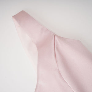 Aurohaya Fiona Pink Satin Square Neck Maxi Dress