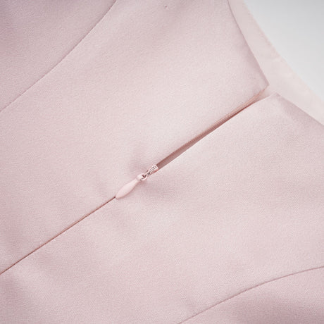 Aurohaya Fiona Pink Satin Square Neck Maxi Dress