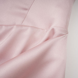 Aurohaya Fiona Pink Satin Square Neck Maxi Dress
