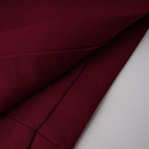 Aurohaya Valeria Burgundy Stand Collar Long Sleeve Mini Dress
