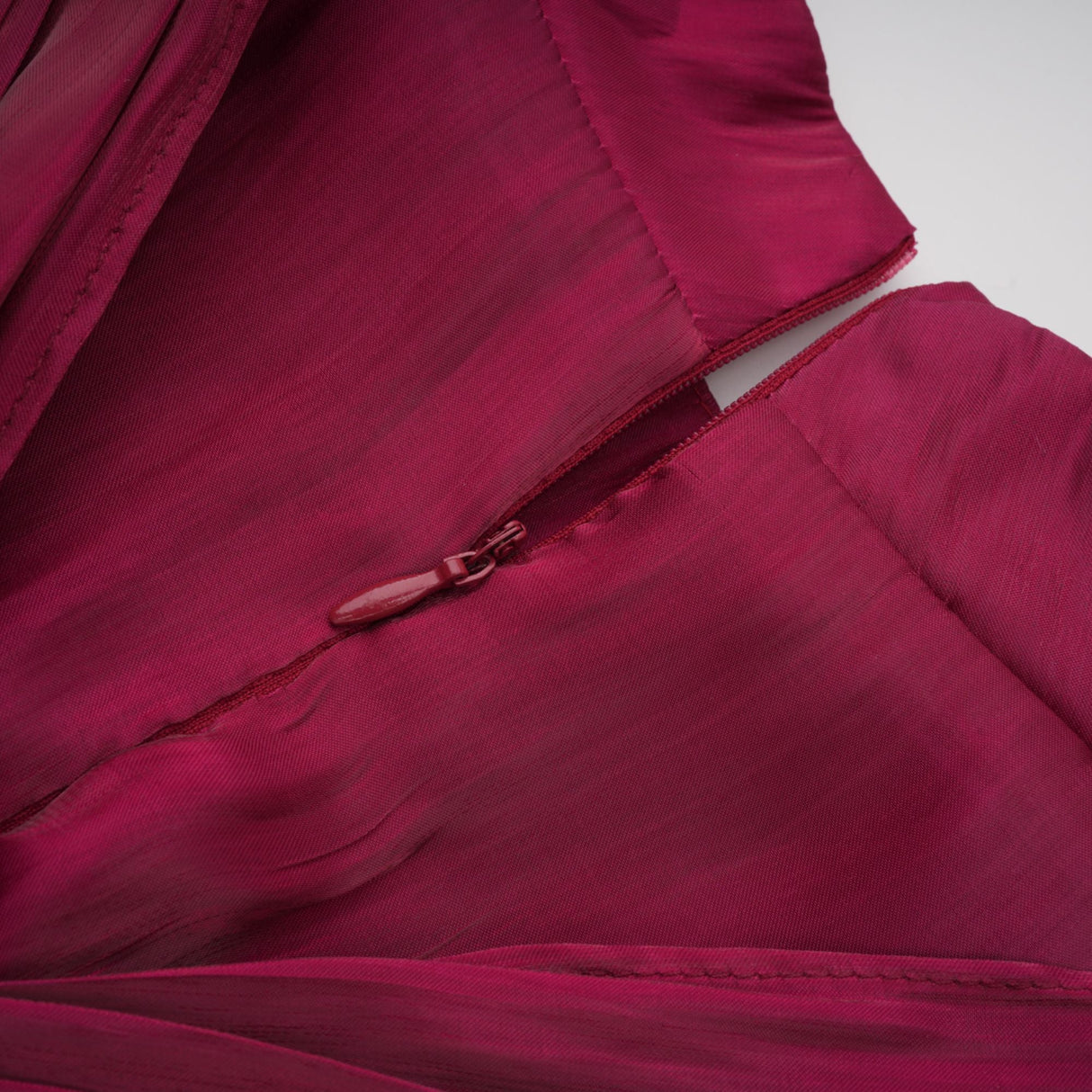 Aurohaya Danuta Burgundy Ruched Pleated Maxi Dress