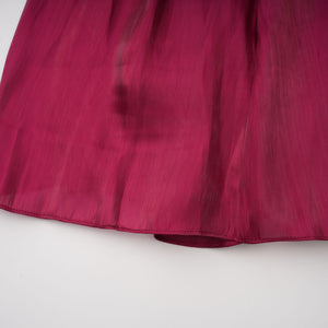 Aurohaya Danuta Burgundy Ruched Pleated Maxi Dress