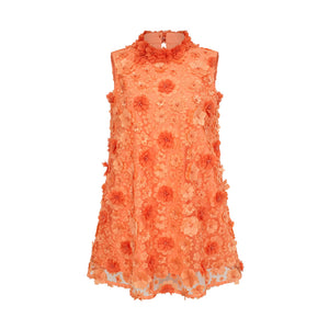 Aurohaya Orphée orange faux-flower mini dress