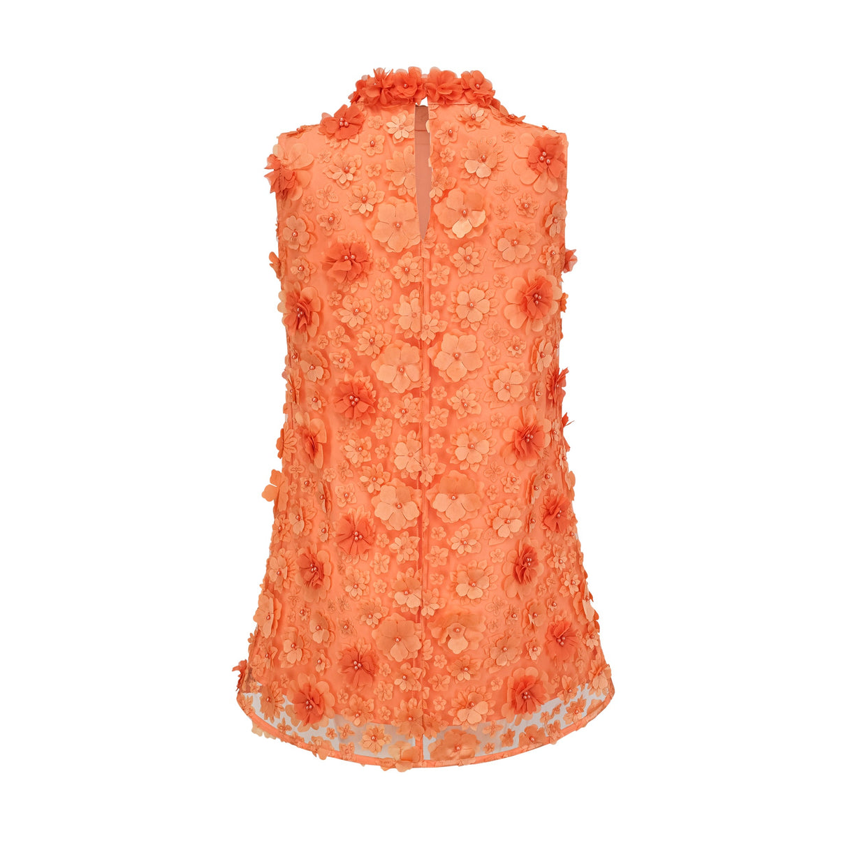 Aurohaya Orphée orange faux-flower mini dress
