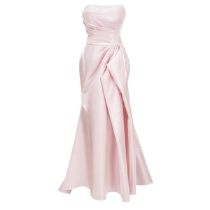 Aurohaya Charlotte Pink Off Shoulder Ruched Maxi Dress