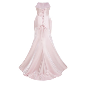 Aurohaya Charlotte Pink Off Shoulder Ruched Maxi Dress