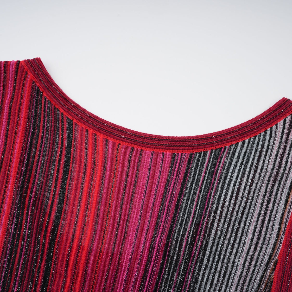 Aurohaya Amaryllis Red Sequin Striped Knit Mini Dress