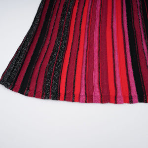 Aurohaya Amaryllis Red Sequin Striped Knit Mini Dress