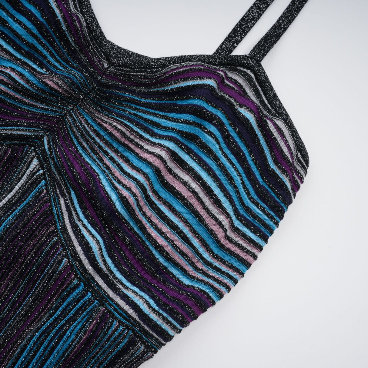 Aurohaya Bruyère Purple Sequin Striped Knit Maxi Dress