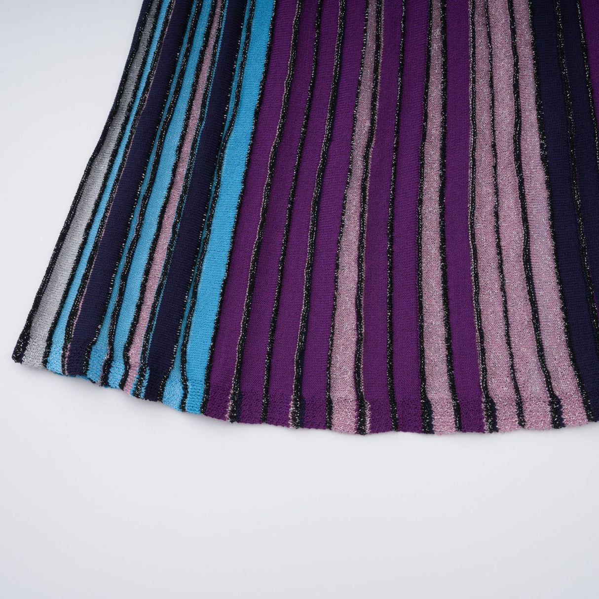 Aurohaya Bruyère Purple Sequin Striped Knit Maxi Dress
