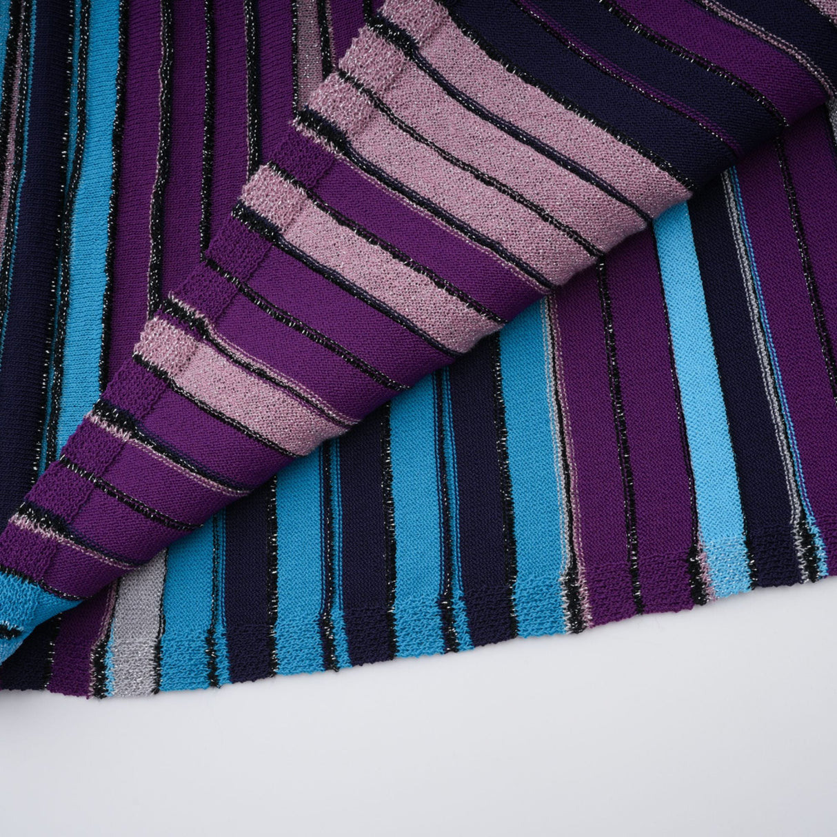 Aurohaya Bruyère Purple Sequin Striped Knit Maxi Dress