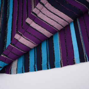 Aurohaya Bruyère Purple Sequin Striped Knit Maxi Dress